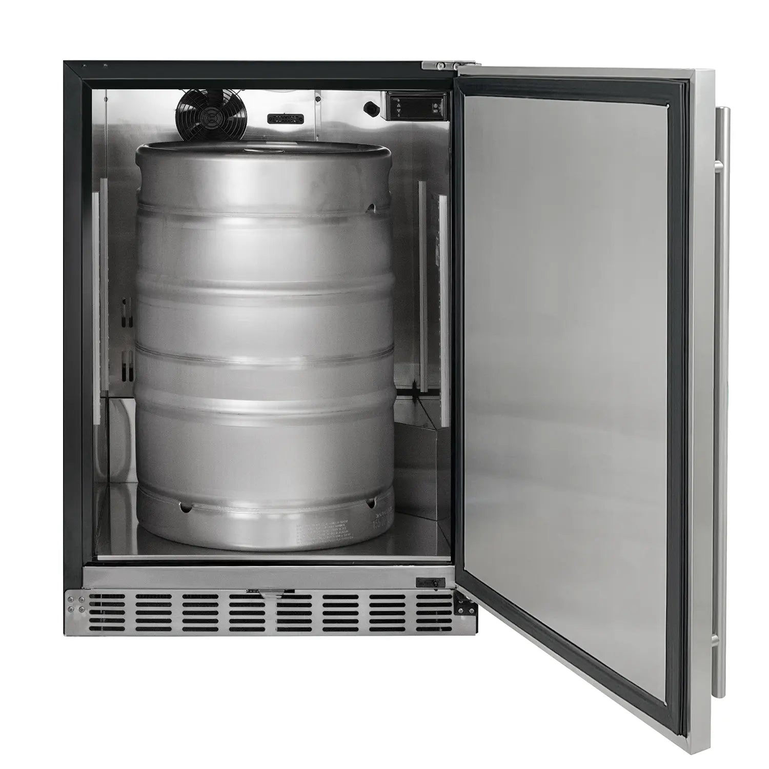Kegco 24" Wide Dual Tap Stainless Steel Built-In Right Hinge Kegerator with Kit- Indoor