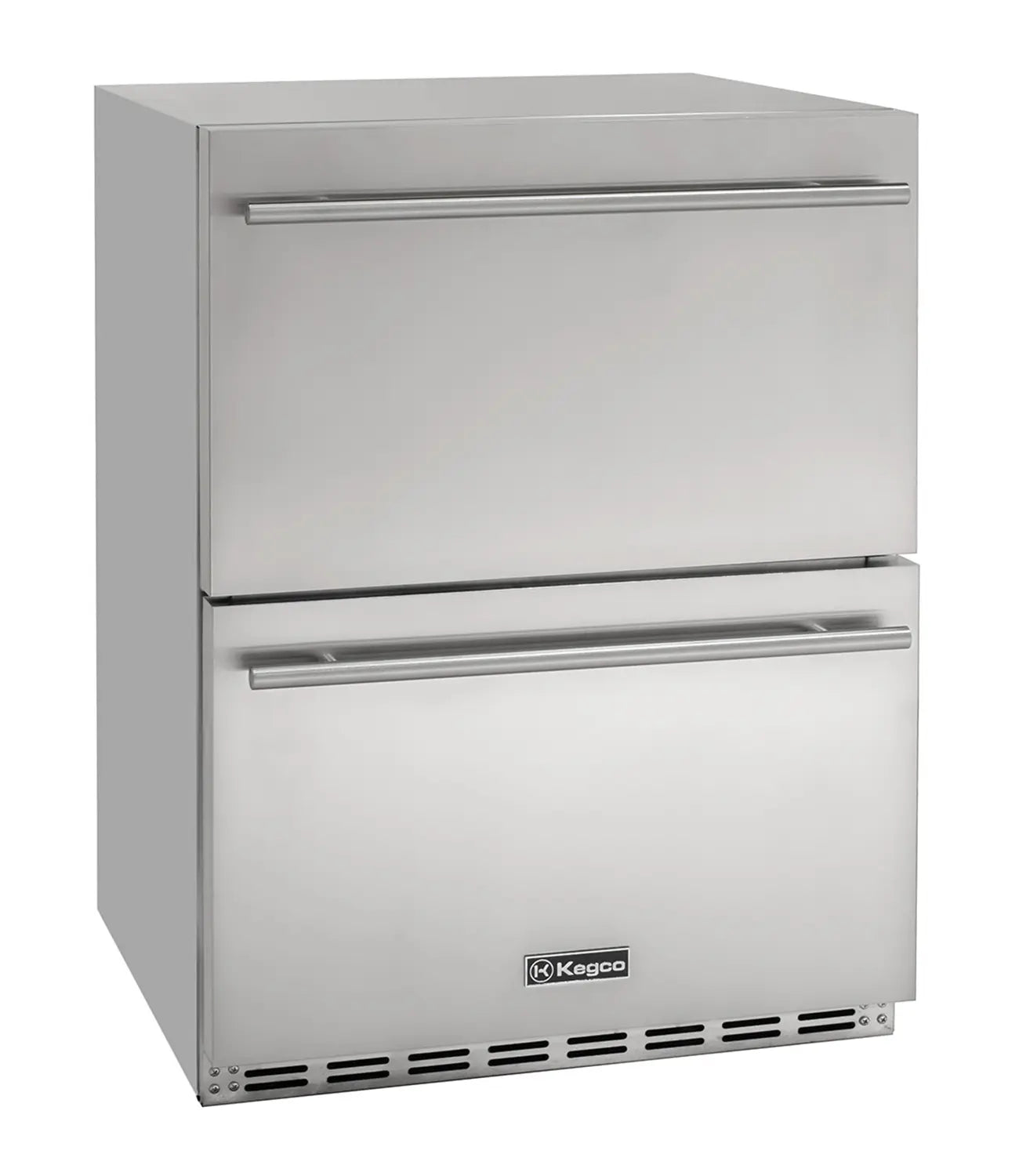 Kegco 24" Wide Built-In Stainless Steel Commercial Two-Drawer Refrigerator-Outdoor