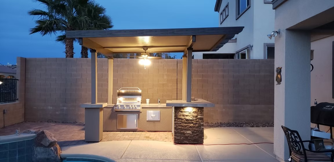 Aruba Built-In BBQ Pergola Island