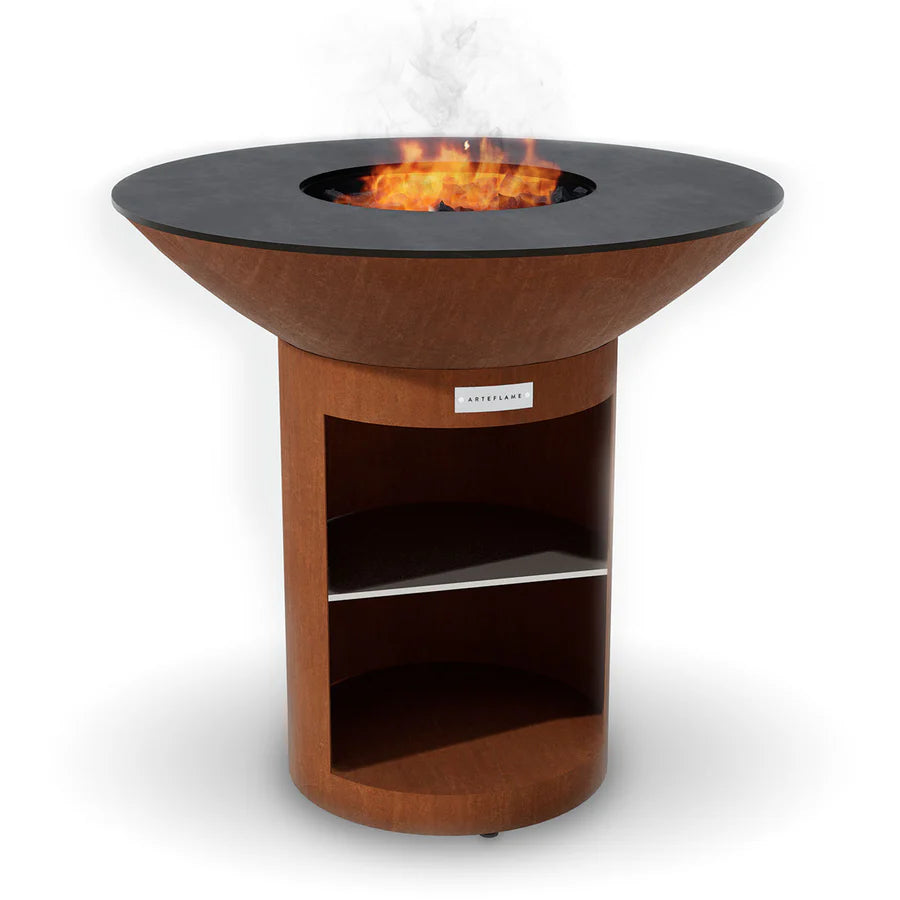 Arteflame Classic 40″ — Storage Base Flat-Top Grill & Fire Bowl (CORTEN Steel)