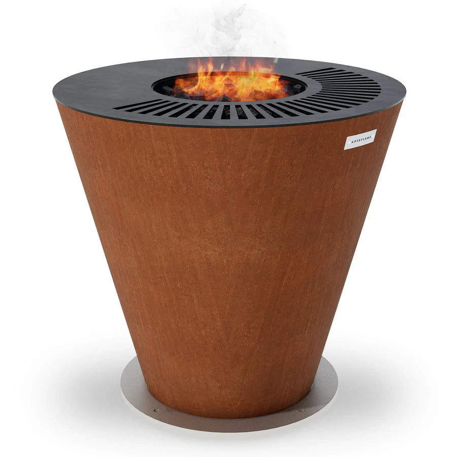 Arteflame Park Series — One-Piece CORTEN Steel Park Grill (40″) with Half Griddle + Half Grill