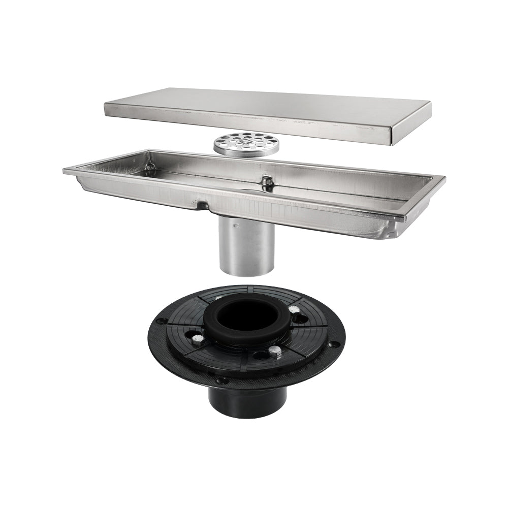 Brushed nickel stainless floor drain 11.8inch x 4.3 inch