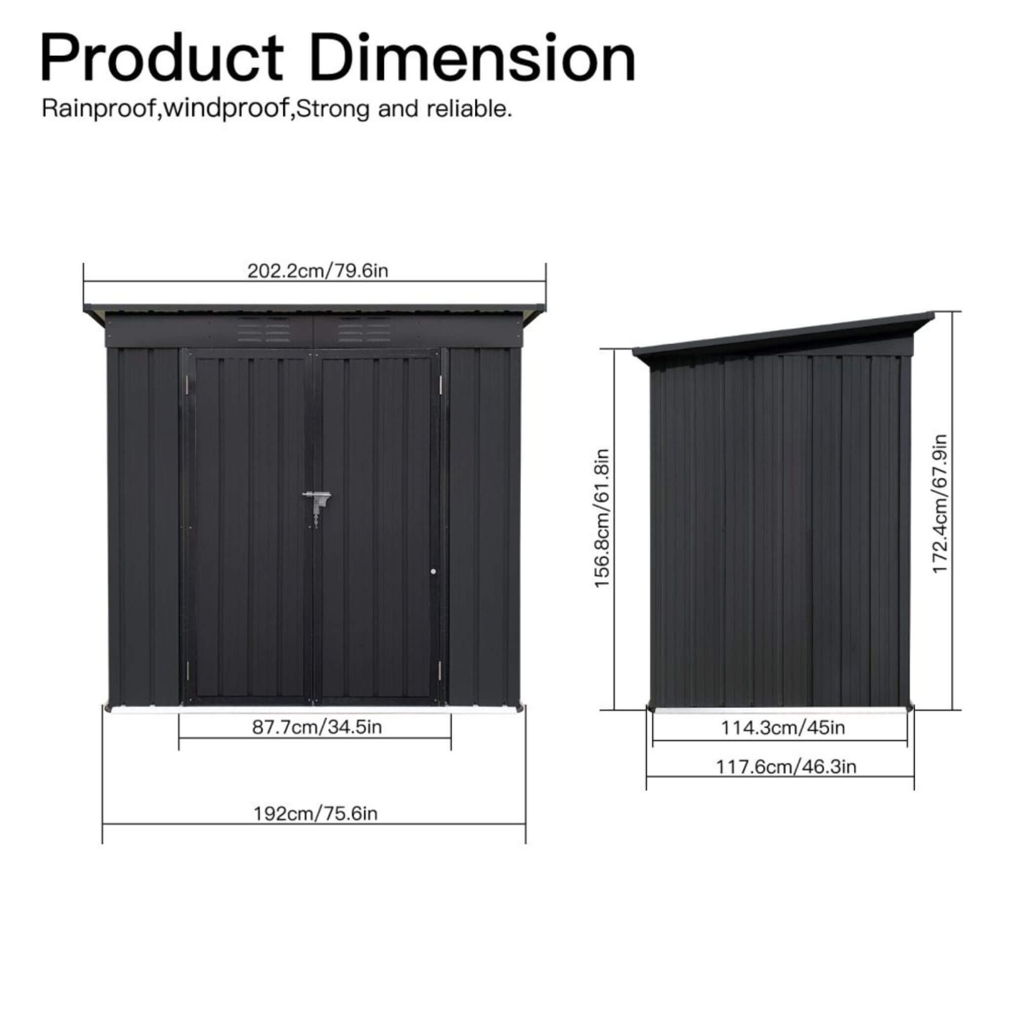 [04X06FT] Alora Premium Small Outdoor Metal Garden Storage Shed (SAK67084)