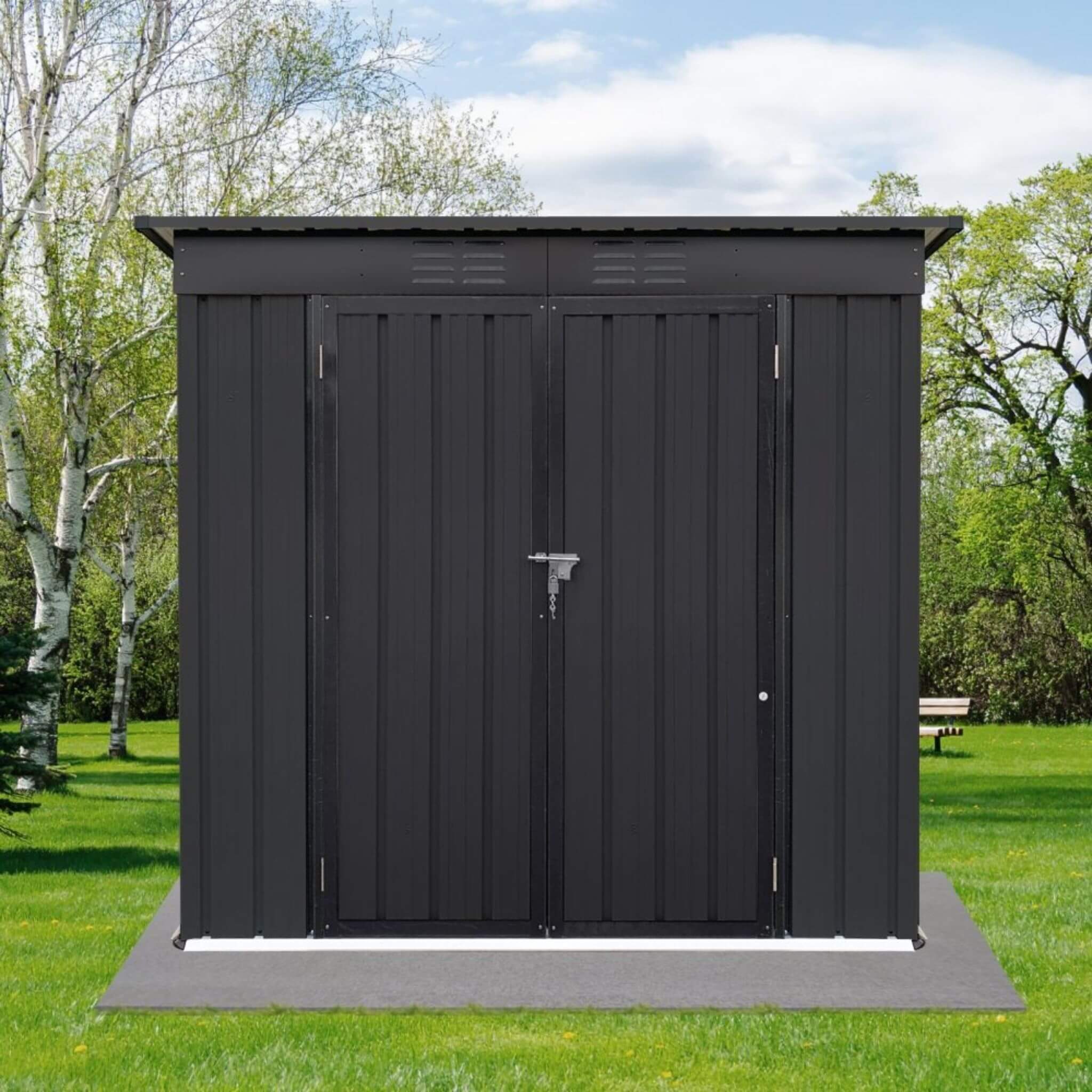 [04X06FT] Alora Premium Small Outdoor Metal Garden Storage Shed (SAK67084)