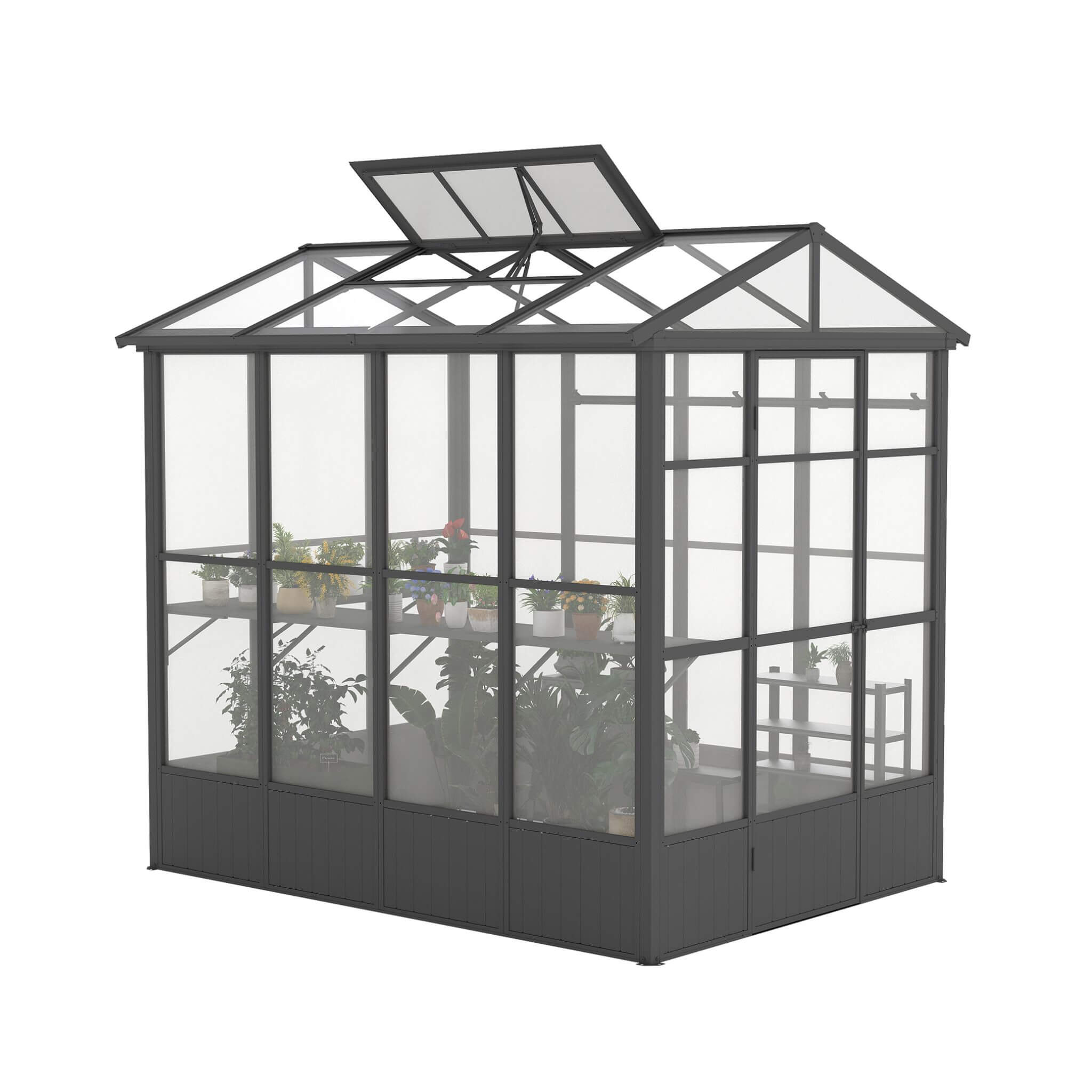[06X08FT] Heavy-Duty Outdoor Polycarbonate Greenhouse With Fully Automatic Temperature Control Vent (SAK51892)