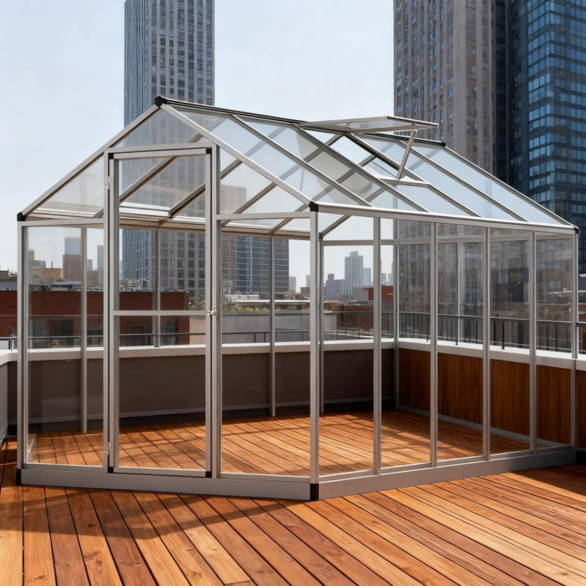 [06X10FT] Alora Large Walk-In Backyard Greenhouse W/ Rainwater Collection System And Roof Vent (SAK93581)