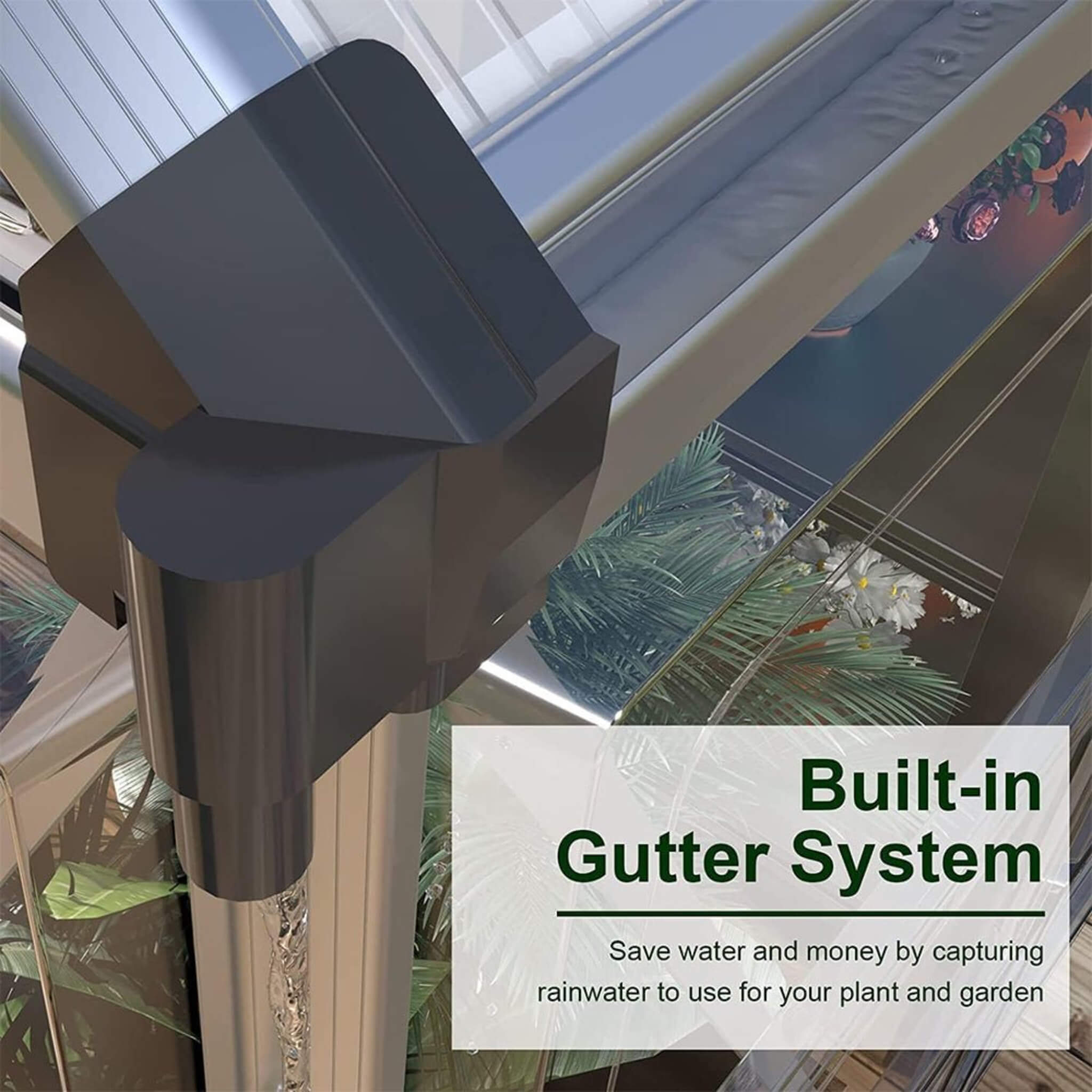 [06X12FT] Heavy-Duty Outdoor Aluminum Polycarbonate Walk-In Greenhouse With Lockable Hinged Door (SAK85247)