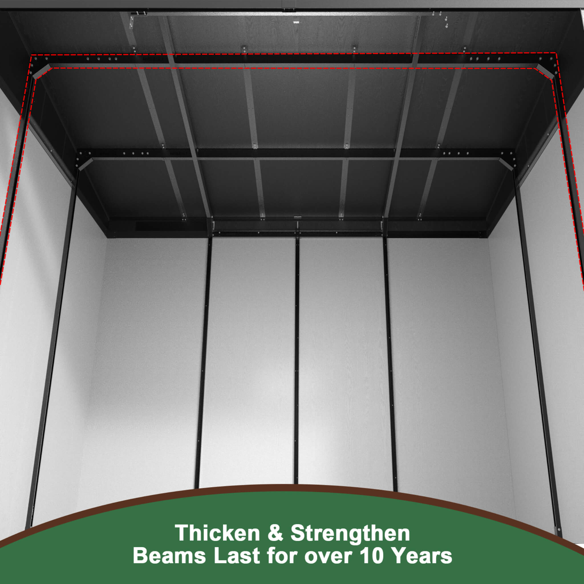 [07X10FT] Alora Heavy-Duty Weather-Resistant Steel-Reinforced Plastic Storage Shed With Floor (SAK93148)