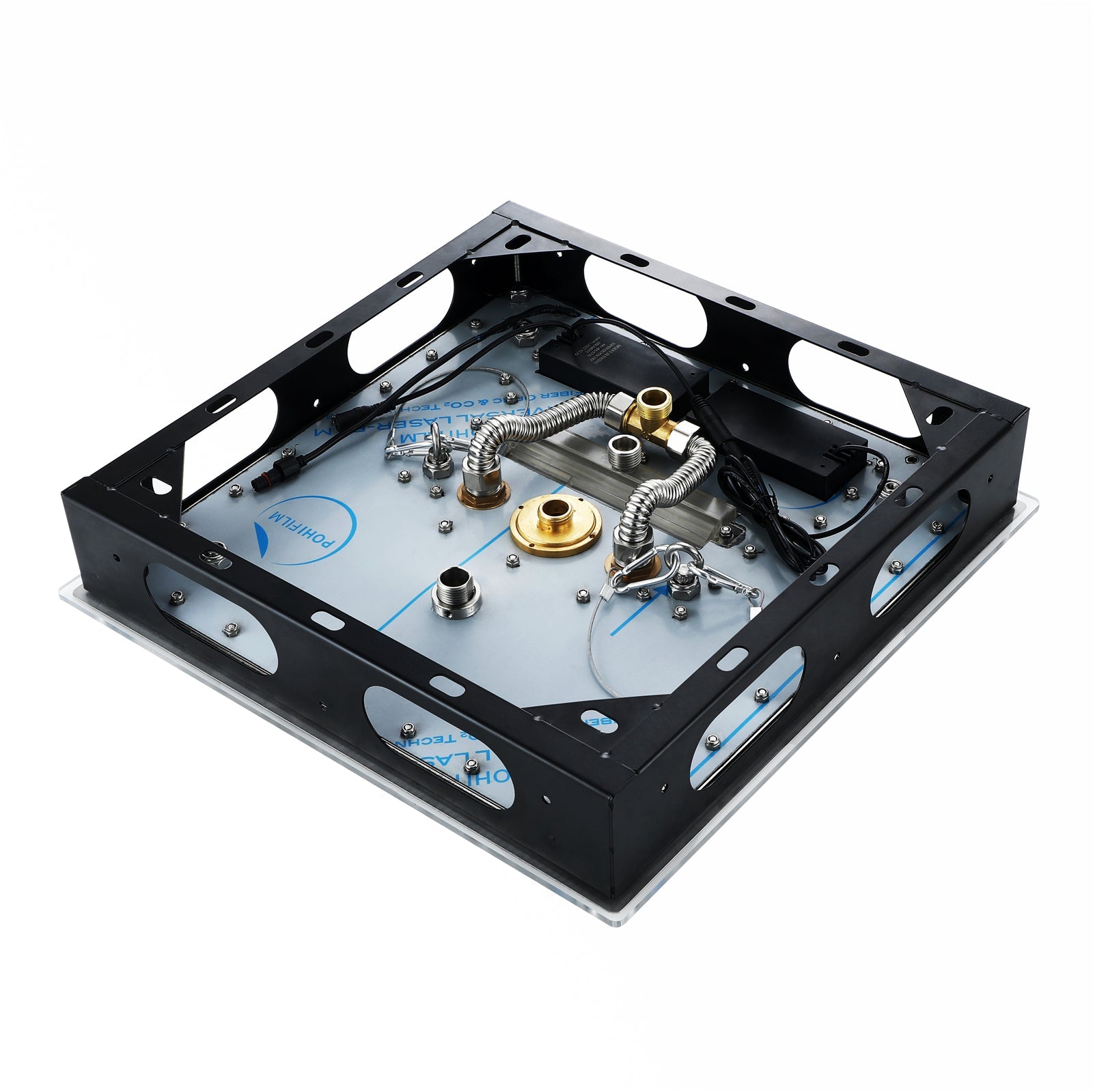 Flushed Mounted Brushed Nickel 16'' x 16'' Shower Head: Featuring 64 LED Lights, Music, Rainfall, Waterfall, Mist, 360 Degrees Rotation, and Hydro Jet Technology