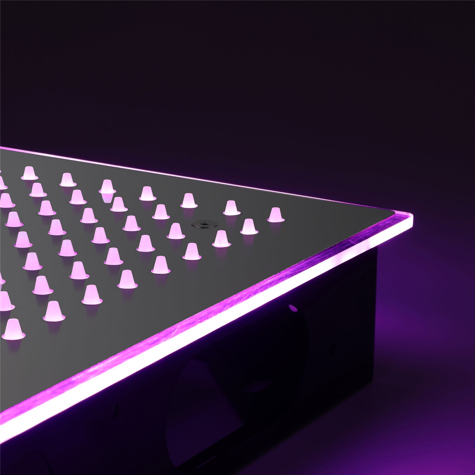 Flushed Mounted Matte Black 16'' x 16'' Shower Head: Featuring 64 LED Lights, Music, Rainfall, Waterfall, Mist, 360 Degrees Rotation, and Hydro Jet Technology