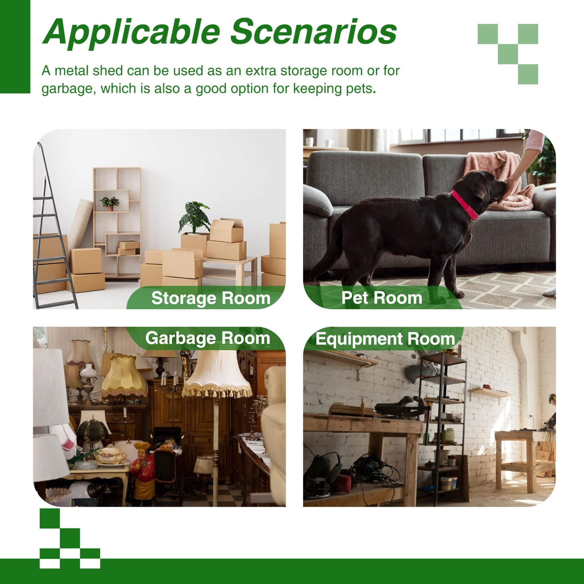 [08X10FT] Alora Heavy-Duty Outdoor All-Weather Metal Garden Tool Shed (SAK28501)