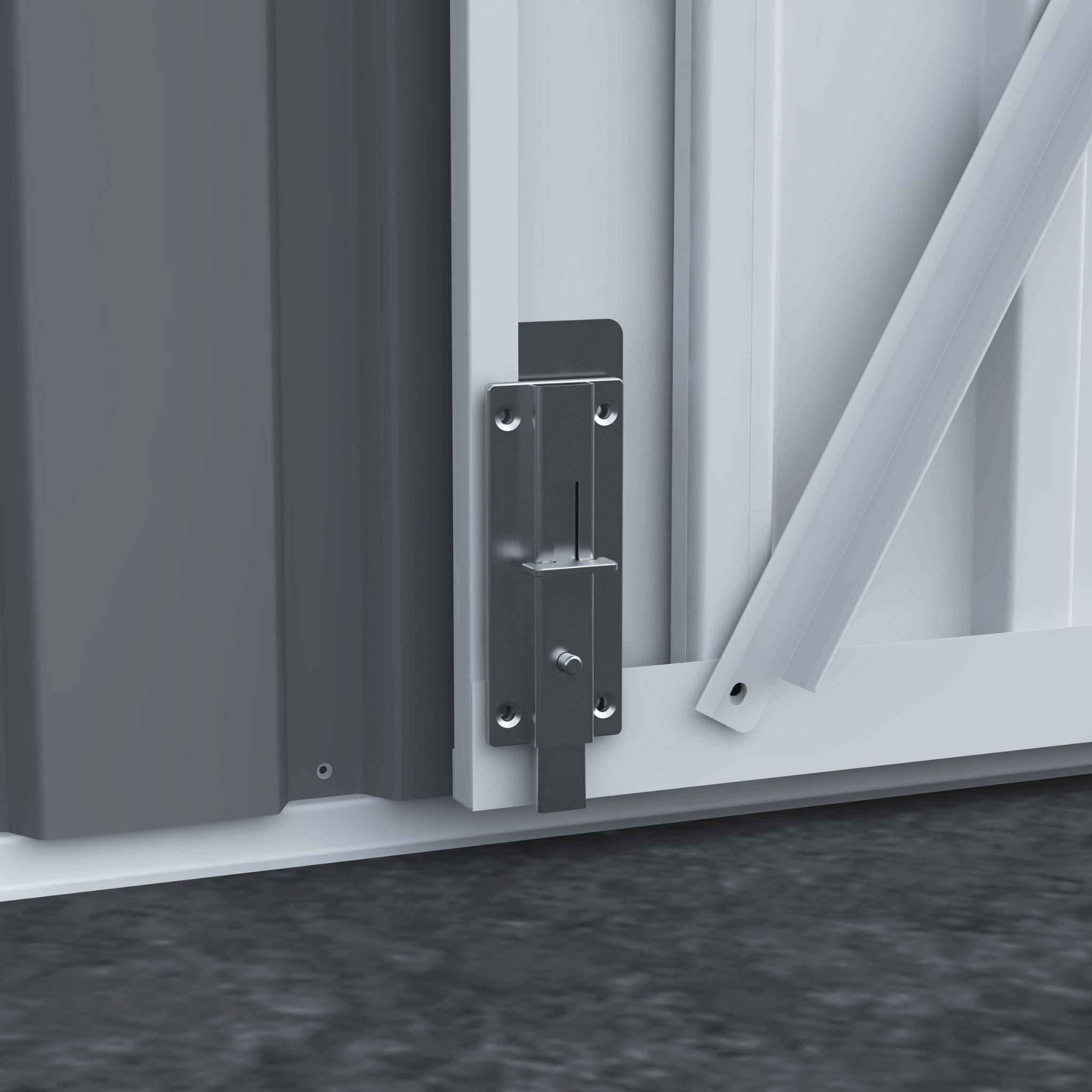 [08X10FT] Alora Outdoor Garden Tool Shed With Thickened Galvanized Steel, Sloped Roof, Vents And Double Lockable Doors (SAK66582)