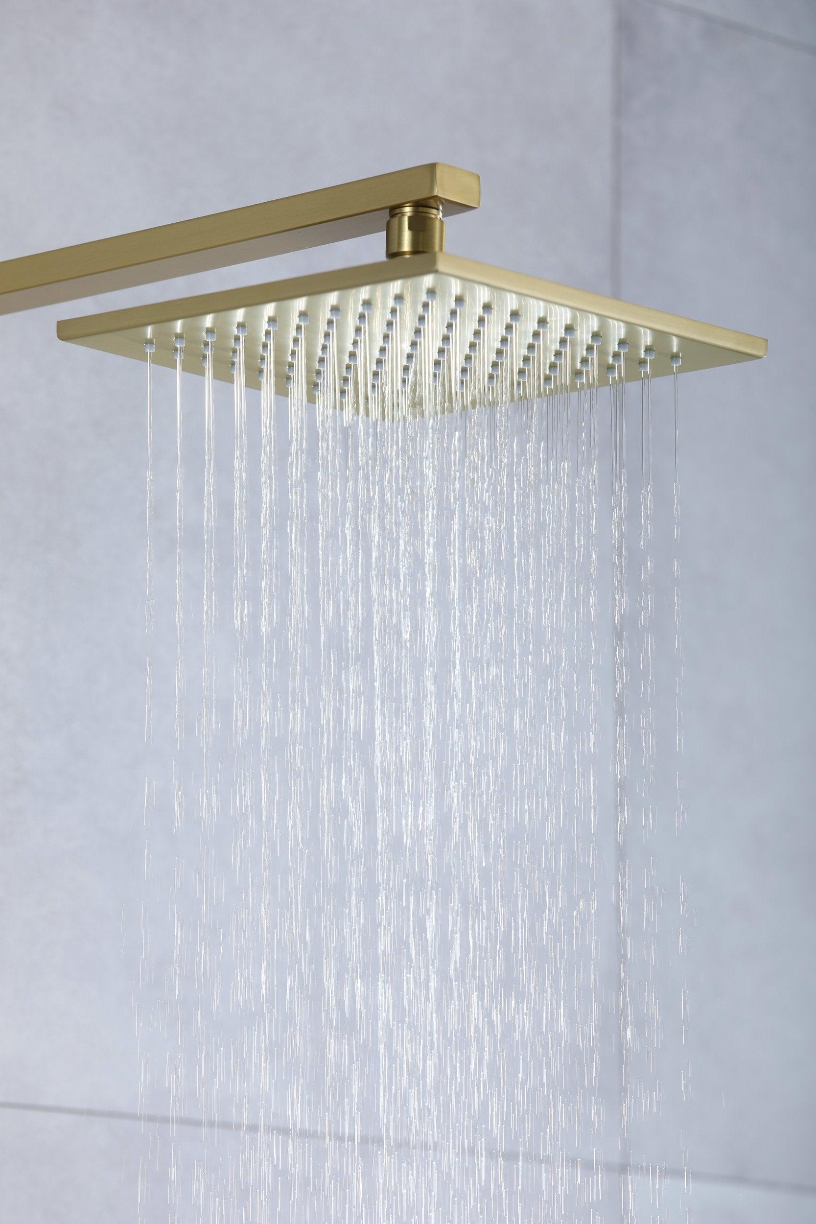 Luxurious Brushed Gold Or Matte black Wall-Mounted Thermostatic Rain Exposed Shower Set with Tub Spout