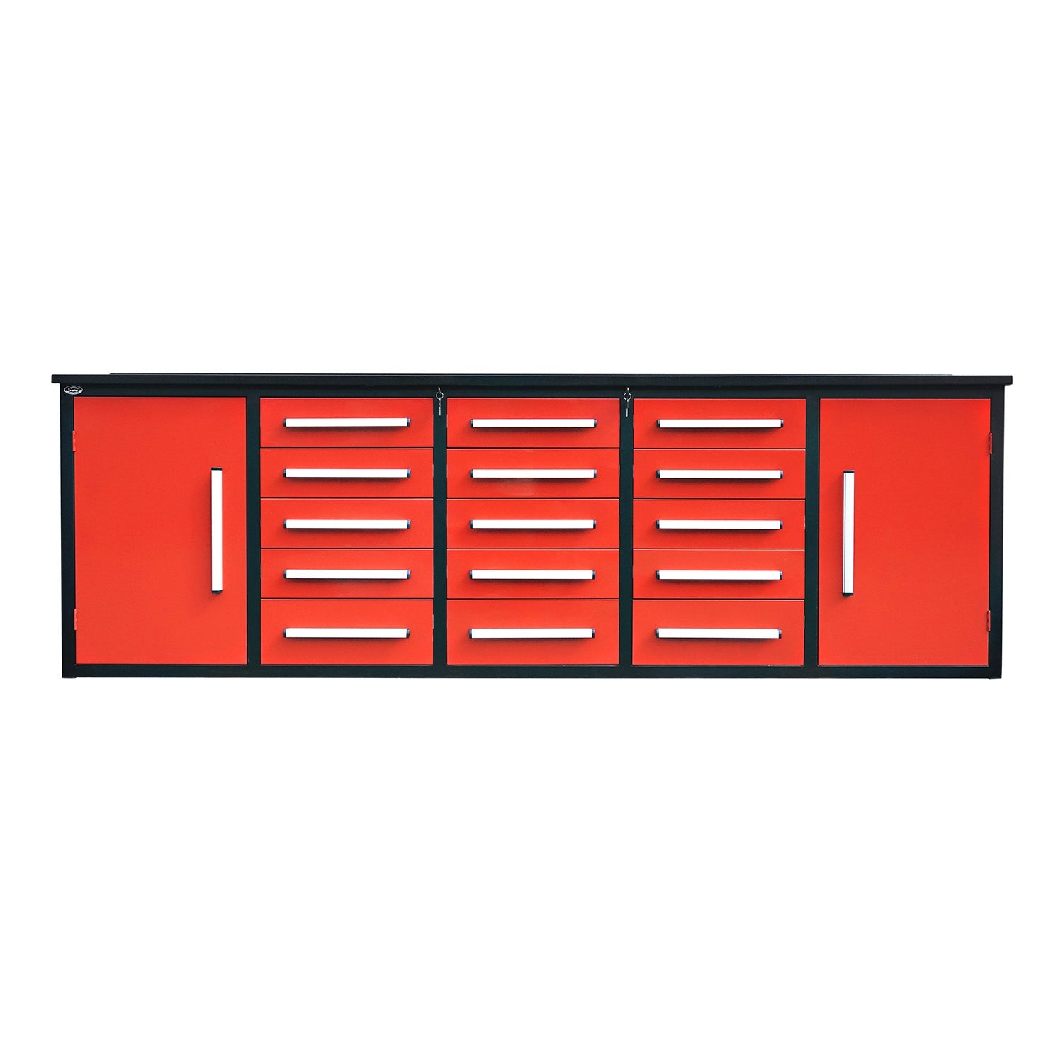 10ft Workbench Storage Cabinet with 15 Drawers & 2 Cabinets