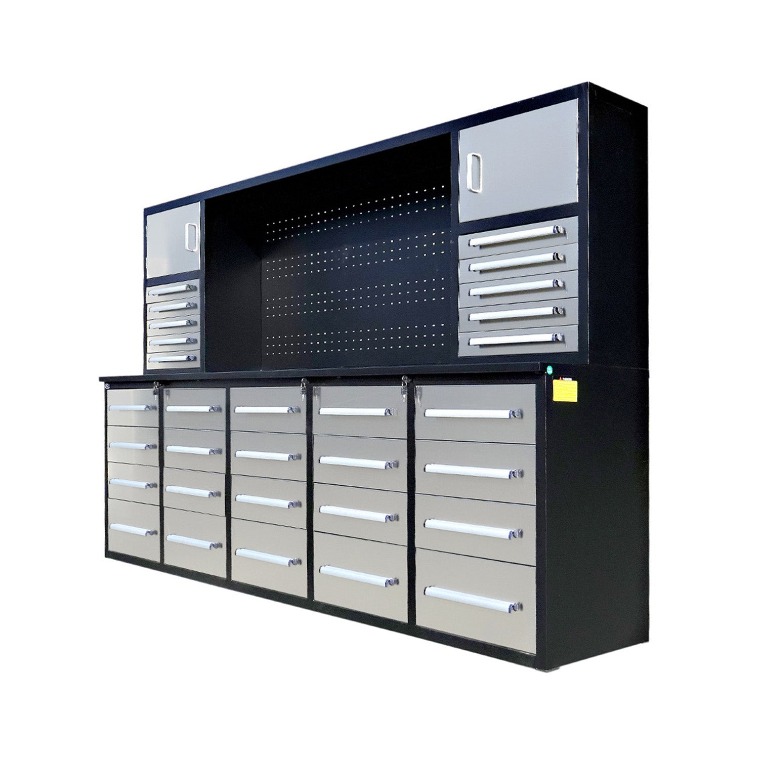 10ft Workbench Cabinet(30 Drawers, 2 Cabinets & 1 Pegboard)