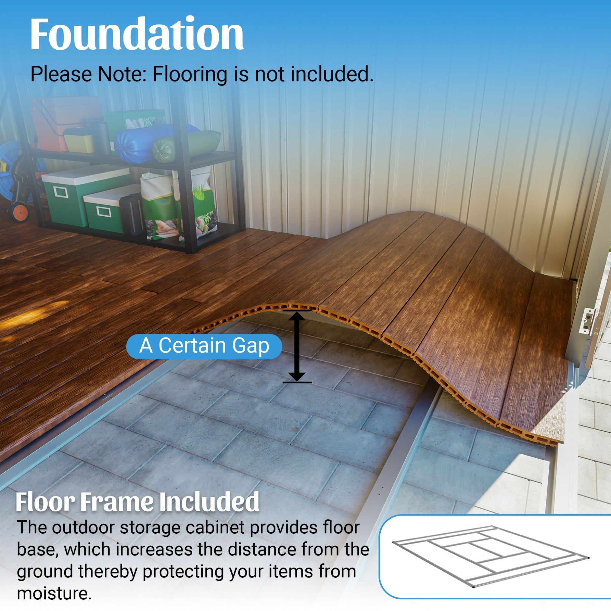 [10X12FT] Alora Heavy-Duty Outdoor Metal Storage Shed With Floor (SAK91820)