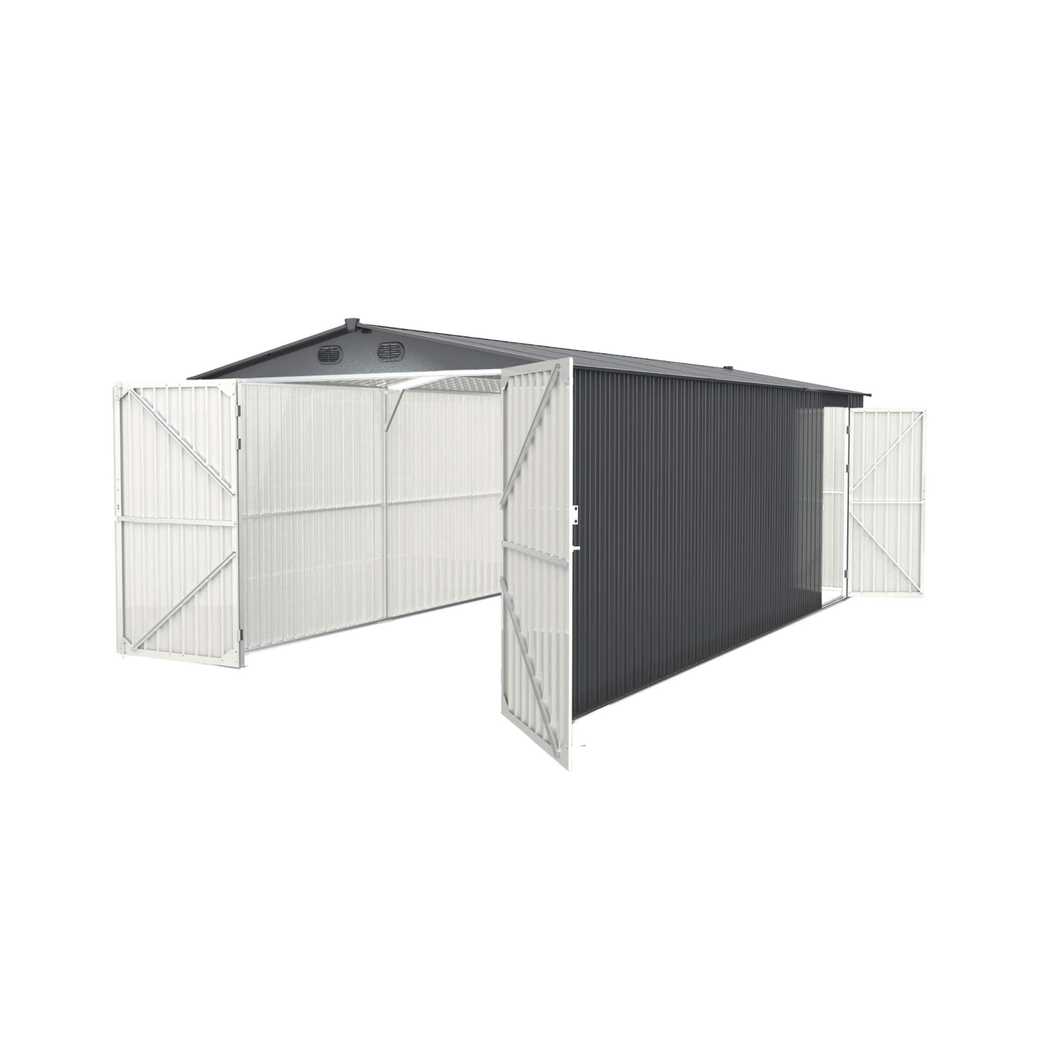 [10X20FT] Alora Heavy-Duty Multipurpose Outdoor All-Weather Utility Garage Storage Shed With Air Vents (SAK74834)