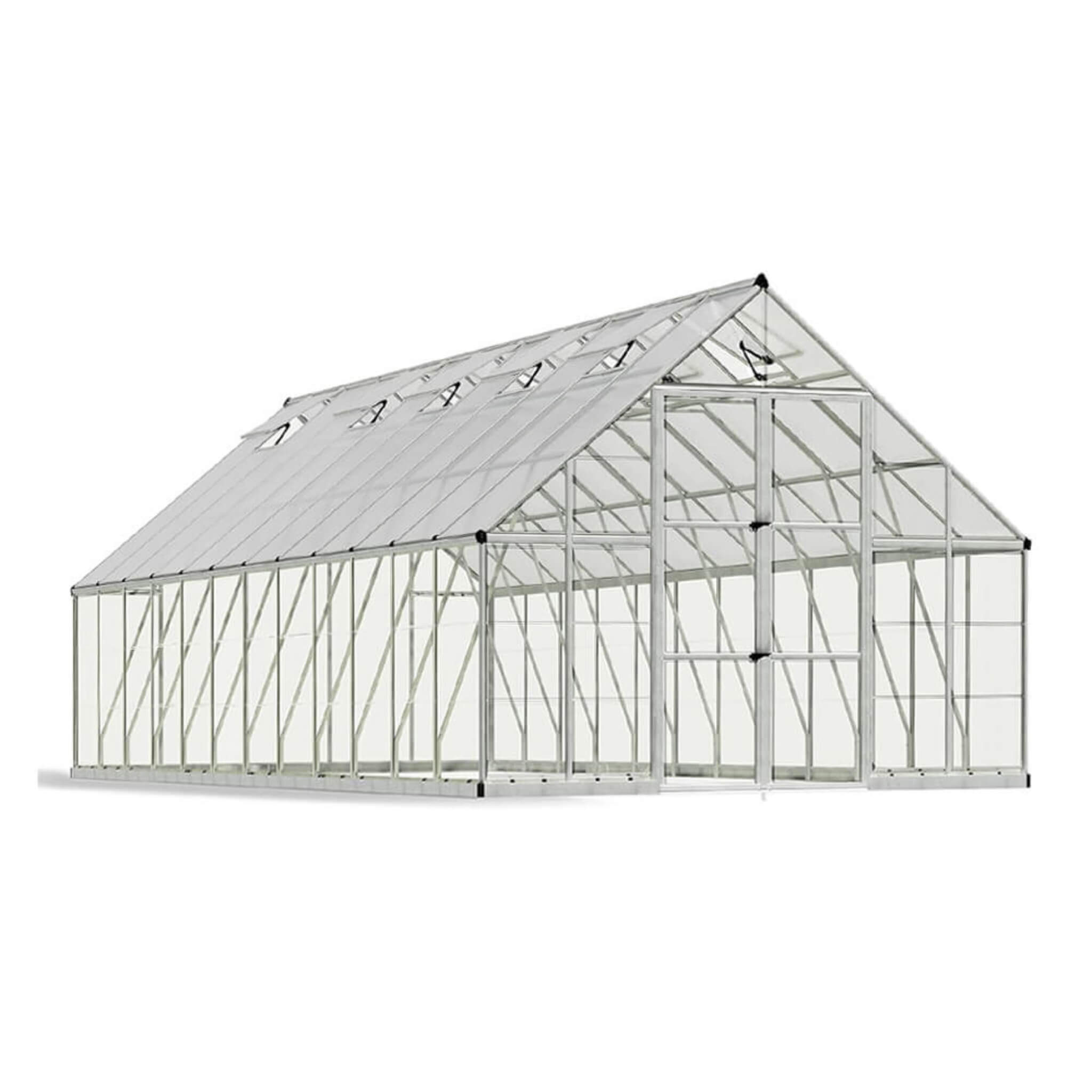 [10X24FT] Premium Heavy-Duty Polycarbonate Walk-In Greenhouse W/ Aluminum Frame & Built-In Gutter System (SAK58472)