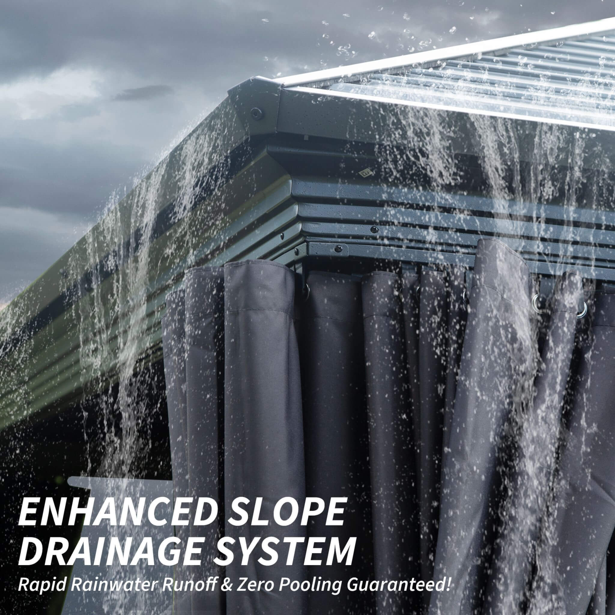 [11X21FT] Alora Outdoor All-Season Solarium Sunroom Gazebo With Galvanized Steel Roof (SAK42018)