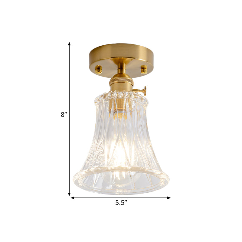Industrial Chic Meets Modern Versatility: The Clear Glass Single-Light Gold Ceiling Light