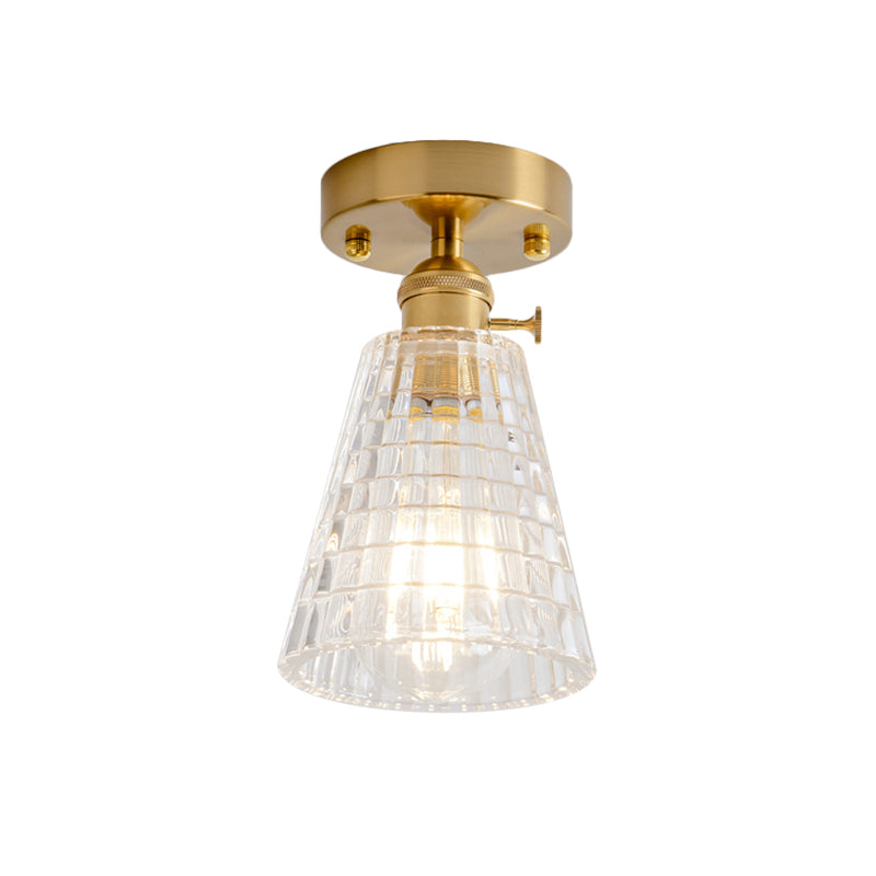 Industrial Chic Meets Modern Versatility: The Clear Glass Single-Light Gold Ceiling Light