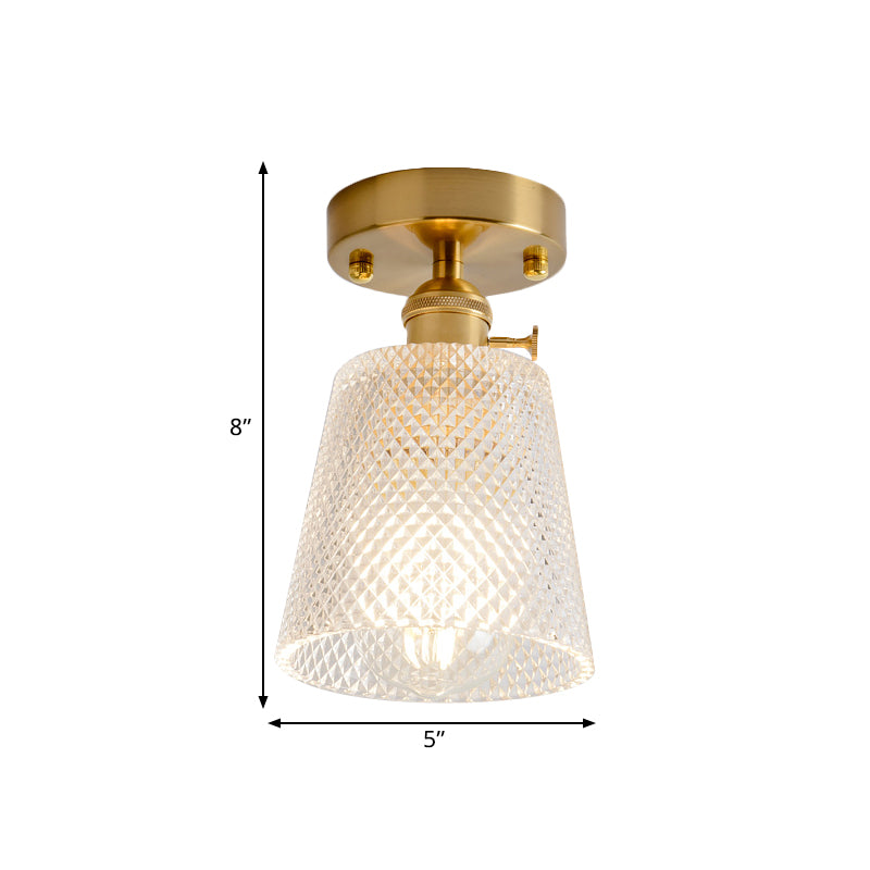 Industrial Chic Meets Modern Versatility: The Clear Glass Single-Light Gold Ceiling Light