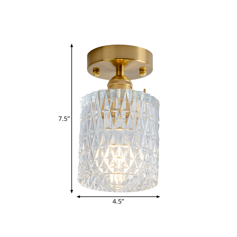 Industrial Chic Meets Modern Versatility: The Clear Glass Single-Light Gold Ceiling Light
