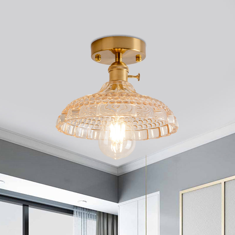 Illuminate Your Living Room with Industrial Charm: The Modern Brass Semi-Flush Ceiling Light