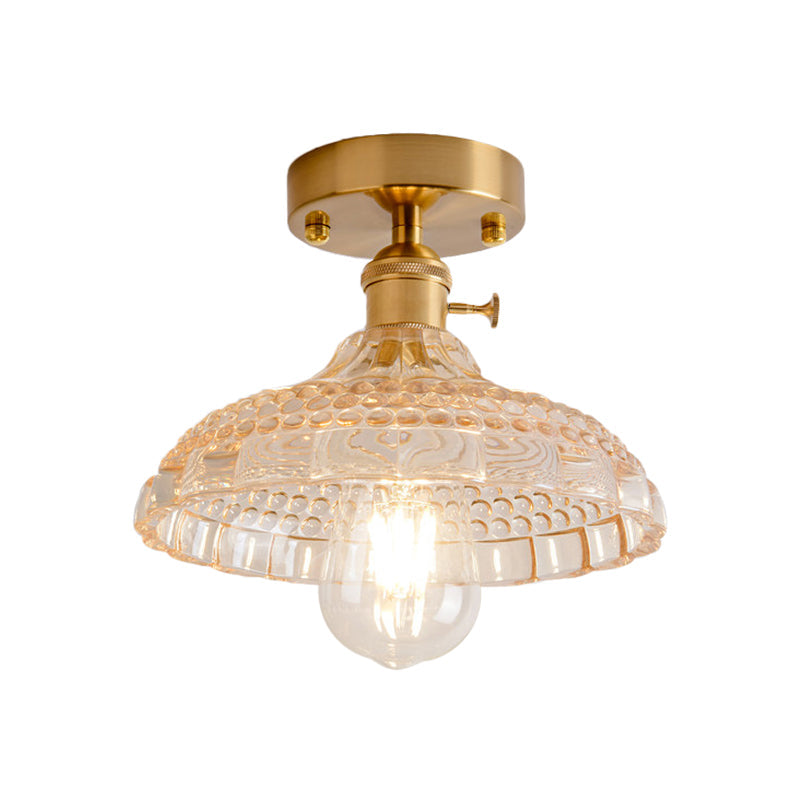 Illuminate Your Living Room with Industrial Charm: The Modern Brass Semi-Flush Ceiling Light