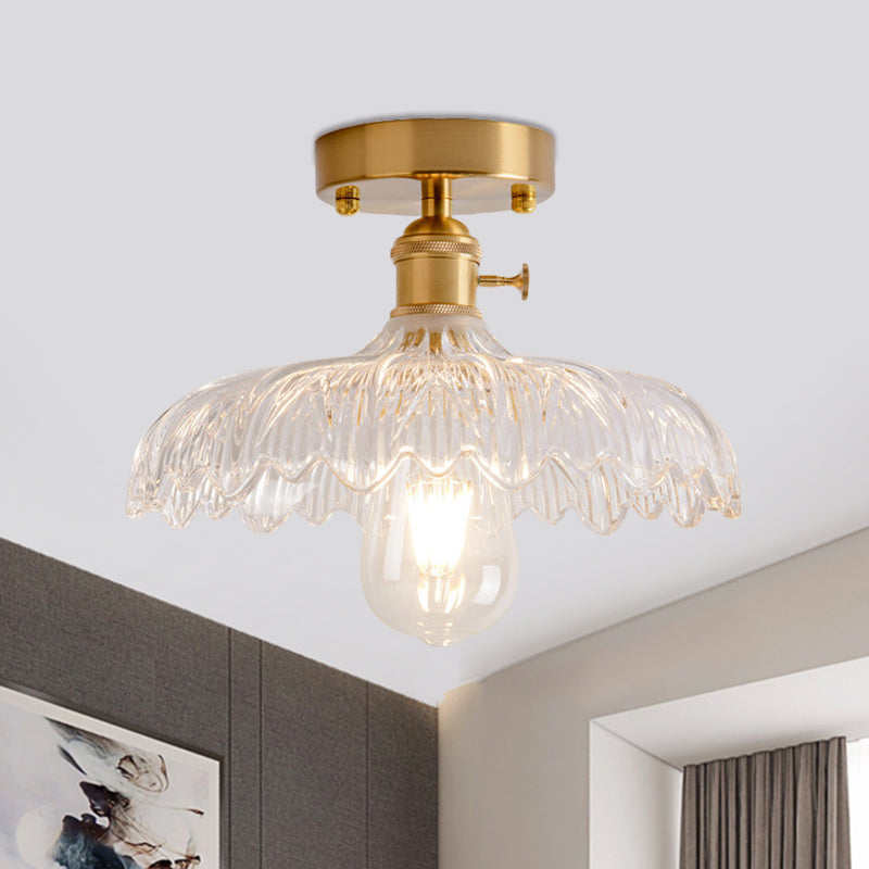 Illuminate Your Living Room with Industrial Charm: The Modern Brass Semi-Flush Ceiling Light