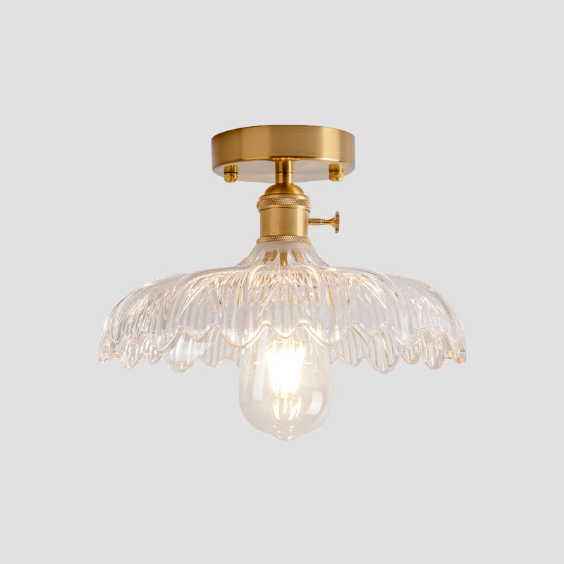 Illuminate Your Living Room with Industrial Charm: The Modern Brass Semi-Flush Ceiling Light
