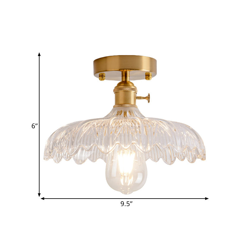 Illuminate Your Living Room with Industrial Charm: The Modern Brass Semi-Flush Ceiling Light