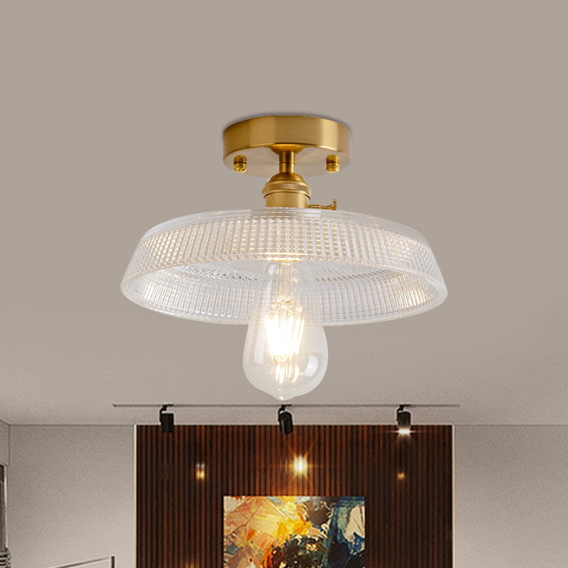 Illuminate Your Living Room with Industrial Charm: The Modern Brass Semi-Flush Ceiling Light