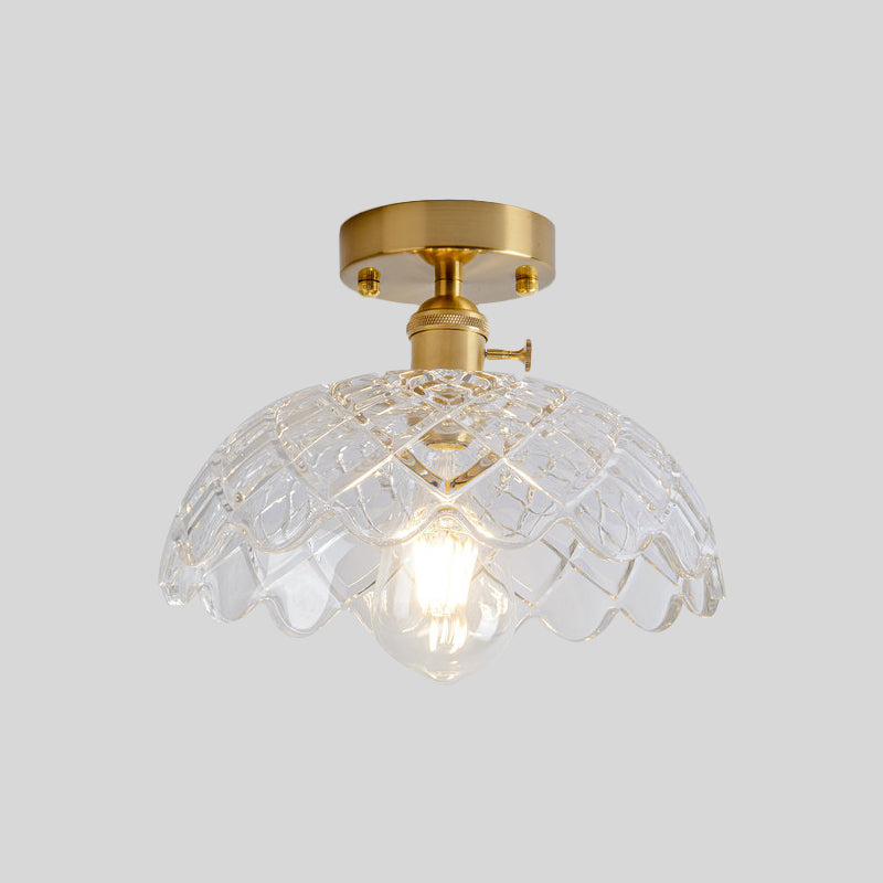 Illuminate Your Living Room with Industrial Charm: The Modern Brass Semi-Flush Ceiling Light