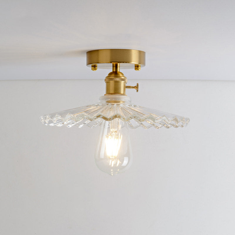 Illuminate Your Living Room with Industrial Charm: The Modern Brass Semi-Flush Ceiling Light
