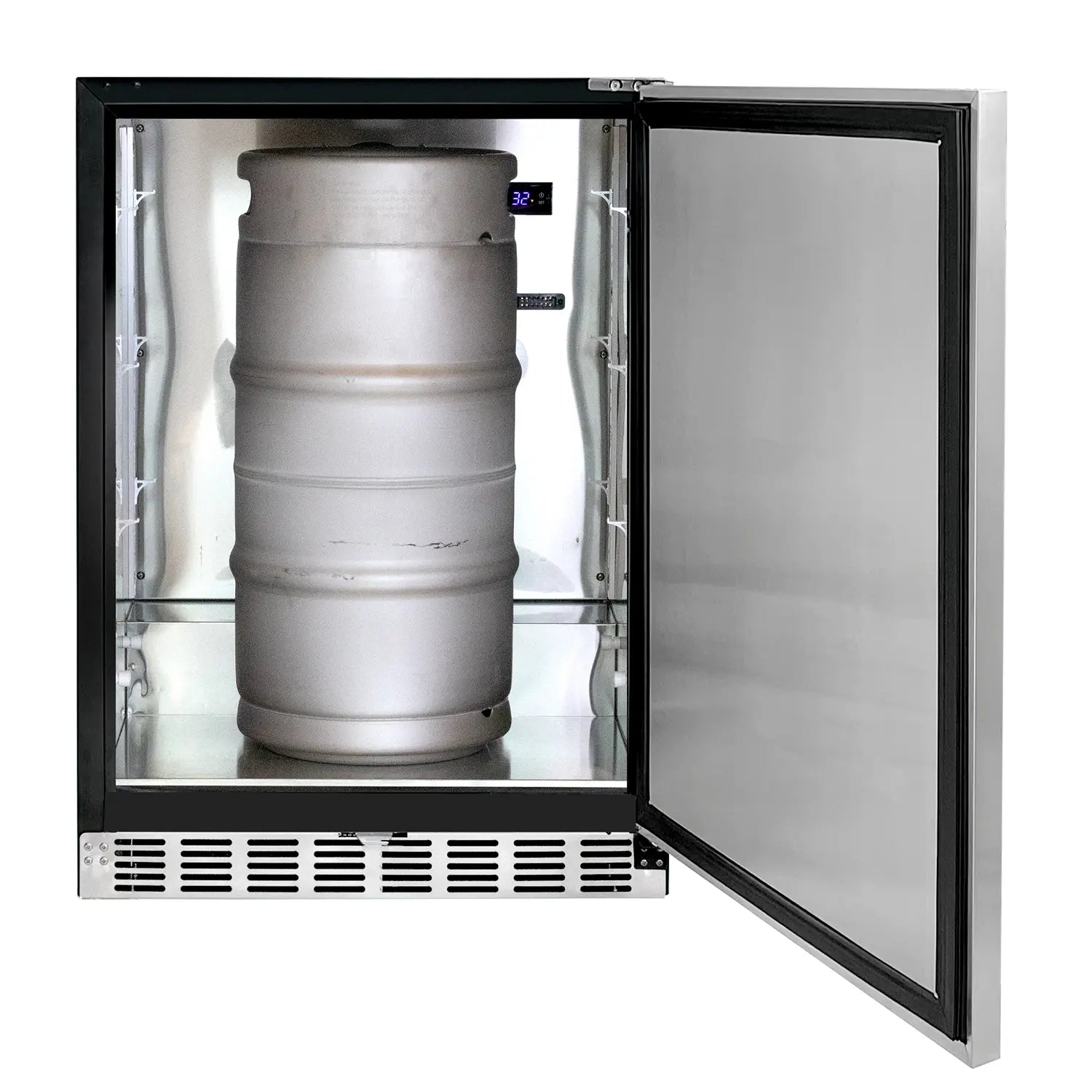 Kegco 24" Wide Single Tap Stainless Steel Built-In Right Hinge ADA Kegerator with Kit