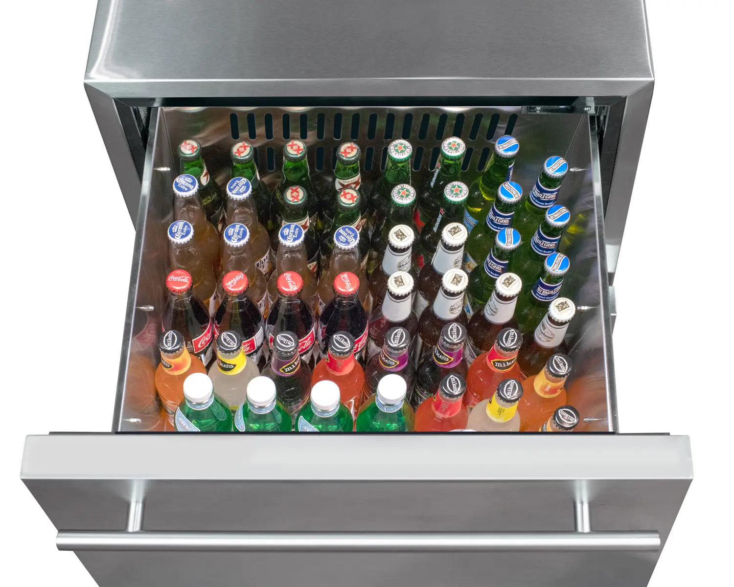 Kegco 24" Wide Built-In Stainless Steel Commercial Two-Drawer Refrigerator-Outdoor