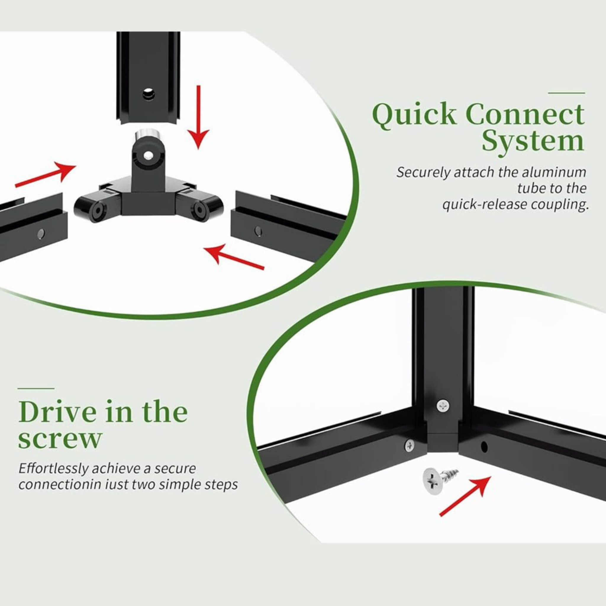 [12X13.5FT] Premium Extra Large Outdoor Aluminum Poylcarbonate Greenhouse With Quick Connect Fitting (SAK63725)