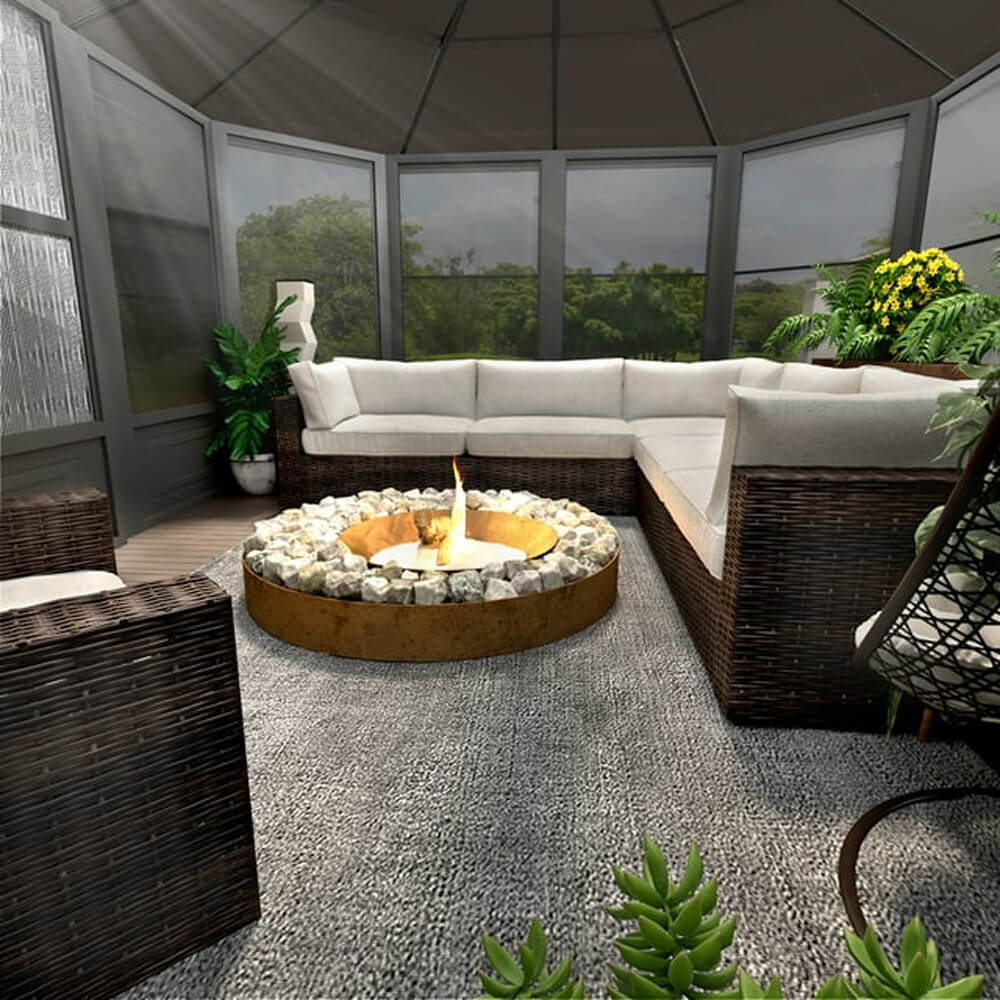 [12x15FT] Alora Extra Large Premium Outdoor All-Season Polycarbonate Hardtop Solarium Sunroom With Sliding Doors (SAK69584)