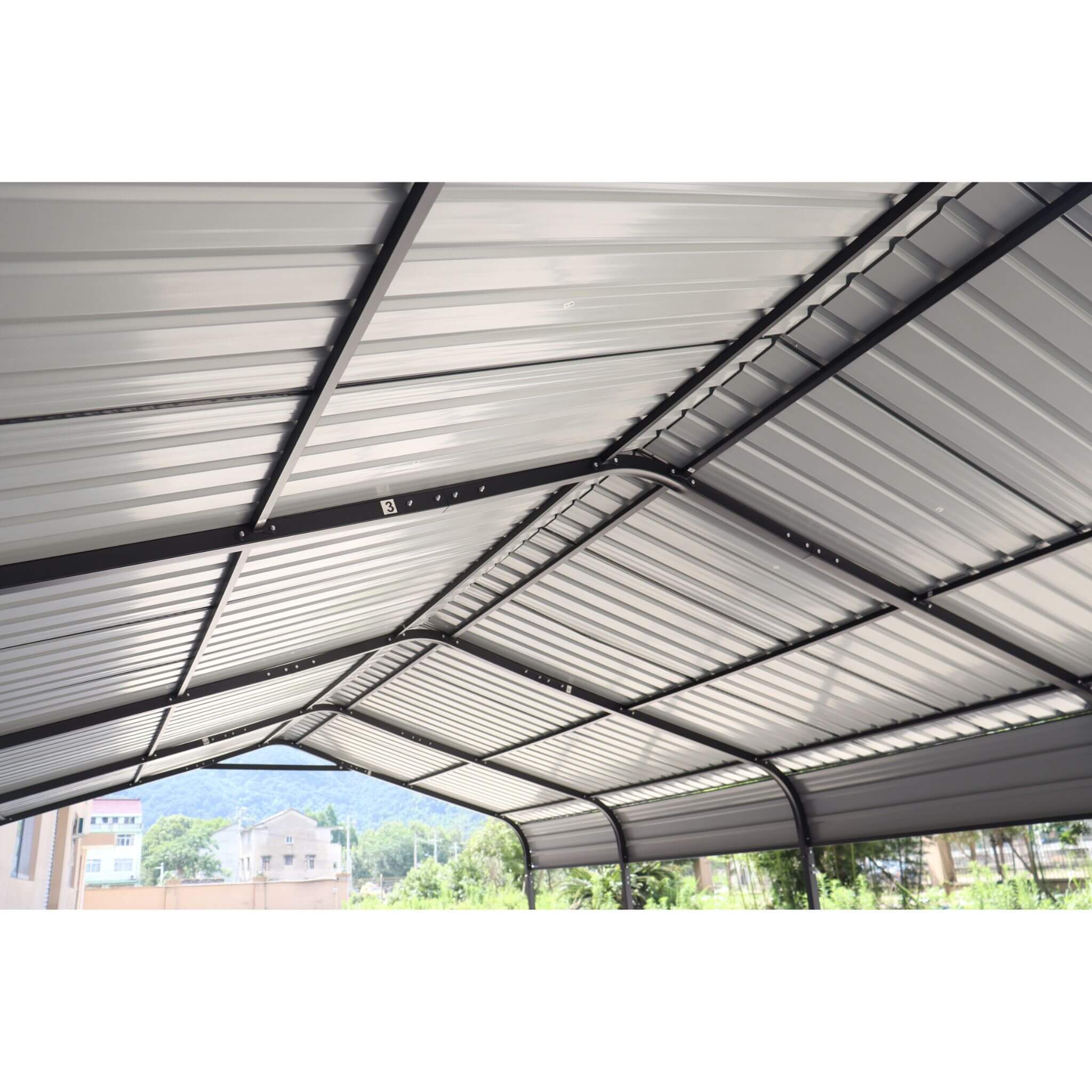[12X20FT] Alora Heavy-Duty Metal Carport With Galvanized Steel Roof For Car, Boats And Trucks, Gray (SAK95562)