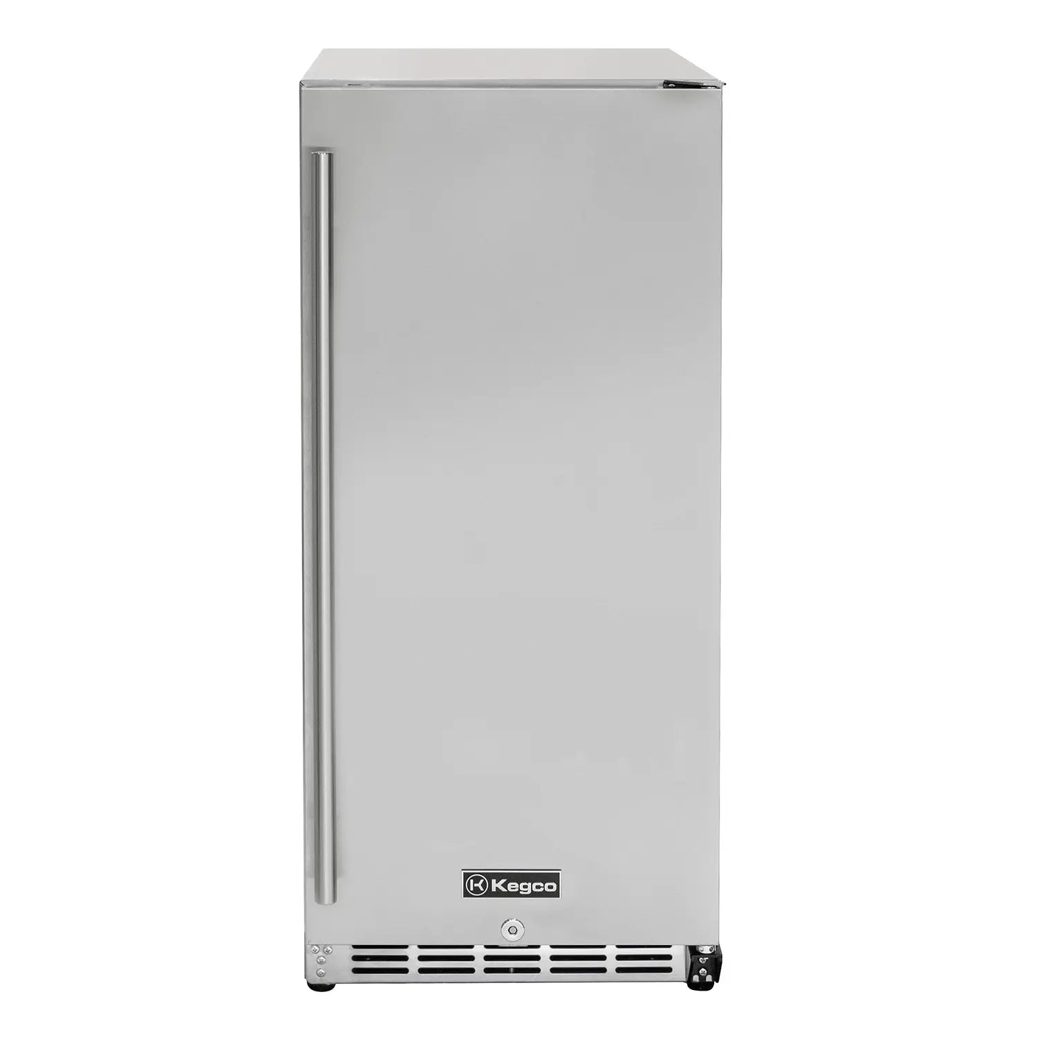 Kegco 15" Wide Outdoor Built-In Commercial Beverage Center Refrigerator- Solid Door