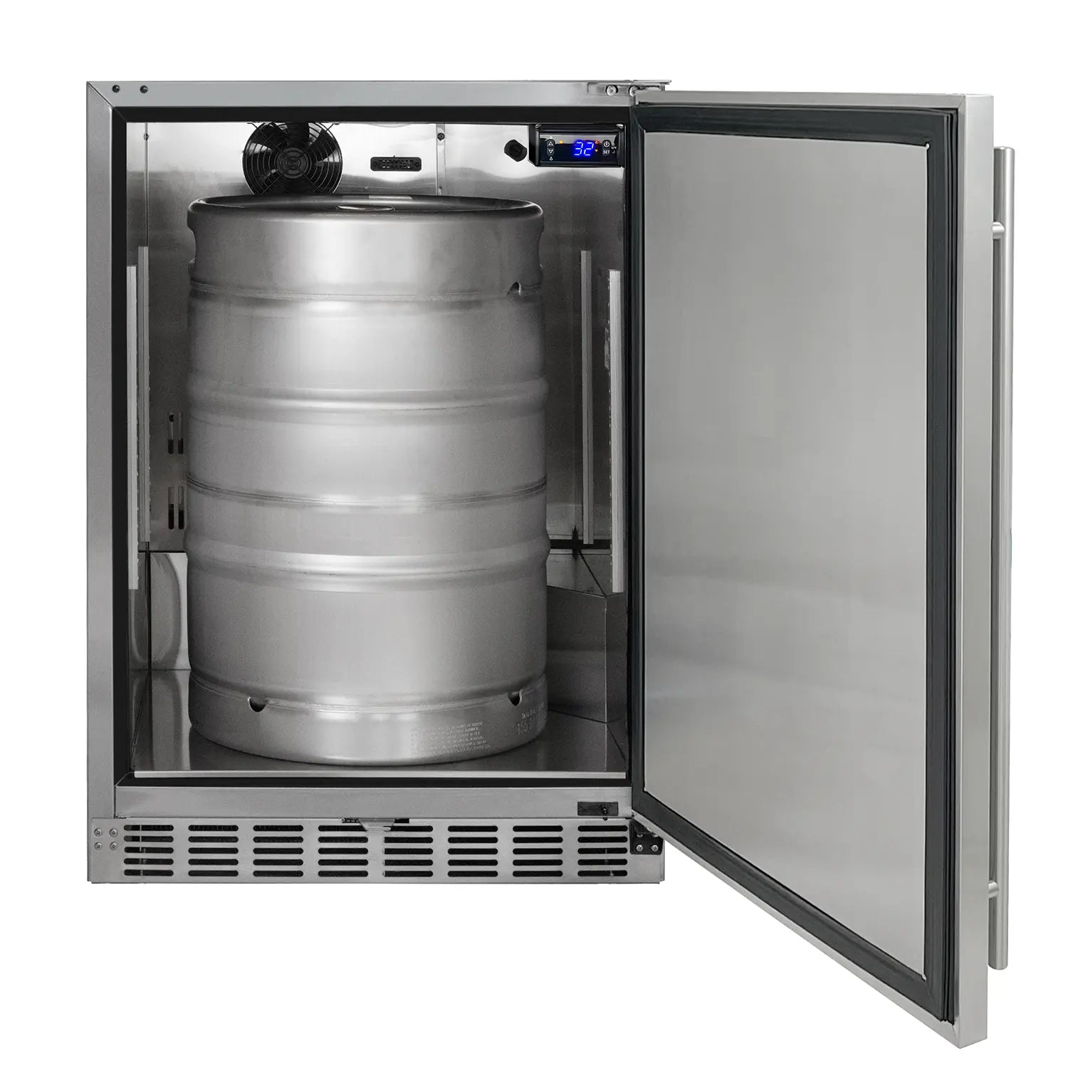 Kegco 24" Wide Triple Tap All Stainless Steel Built-In Right Hinge Kegerator with Kit-Outdoor