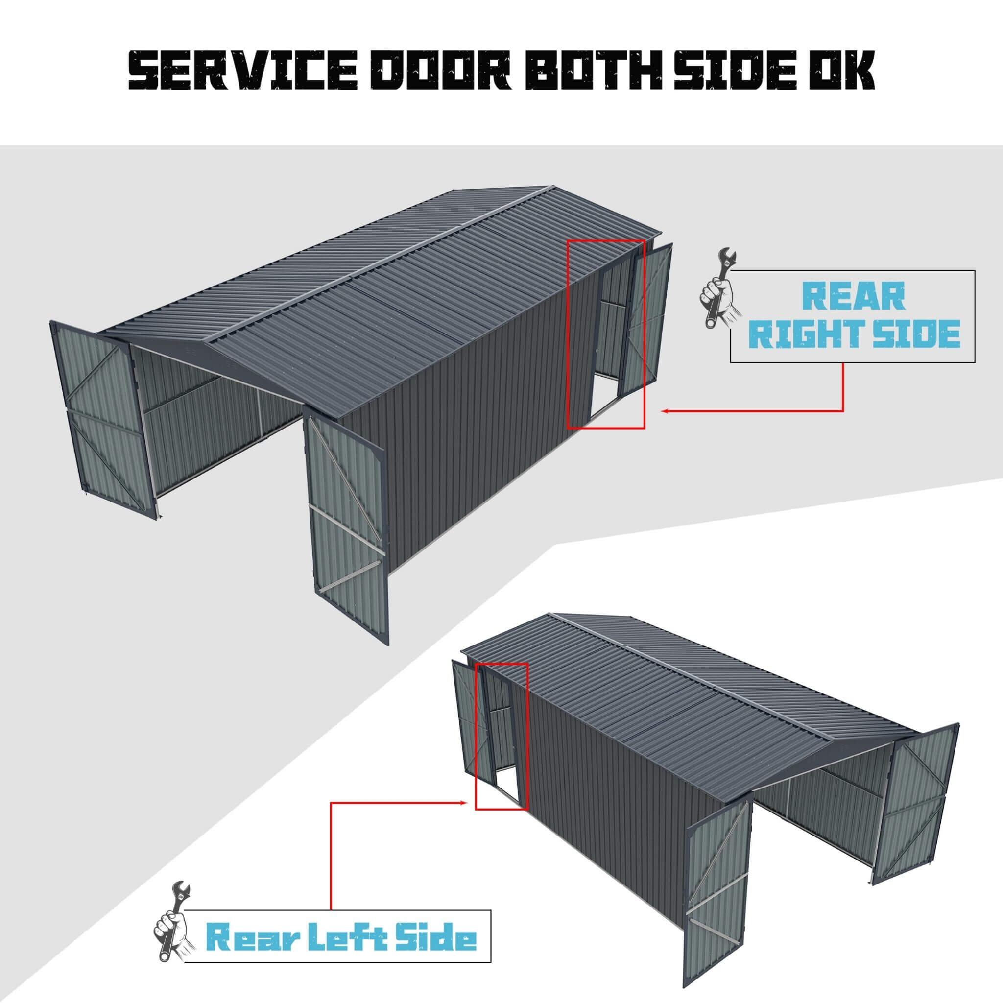 [13X20FT] Alora Extra-Large Premium Weather-Resistant Outdoor Multi-Purpose Utility Storage Shed (SAK84920)