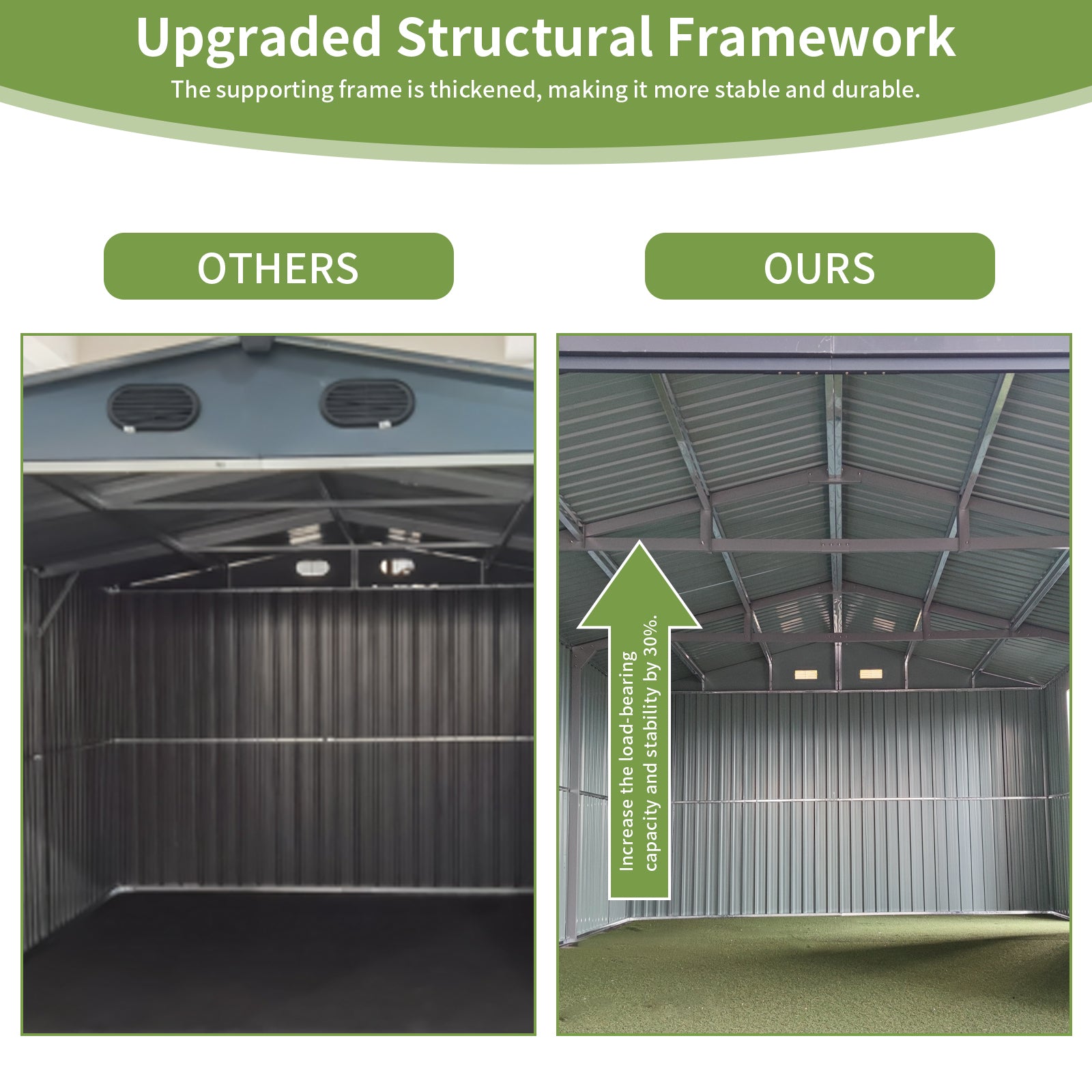 [13x20FT] Alora Large Heavy-Duty Outdoor Metal Storage Shed With Double Doors (SAK65331)