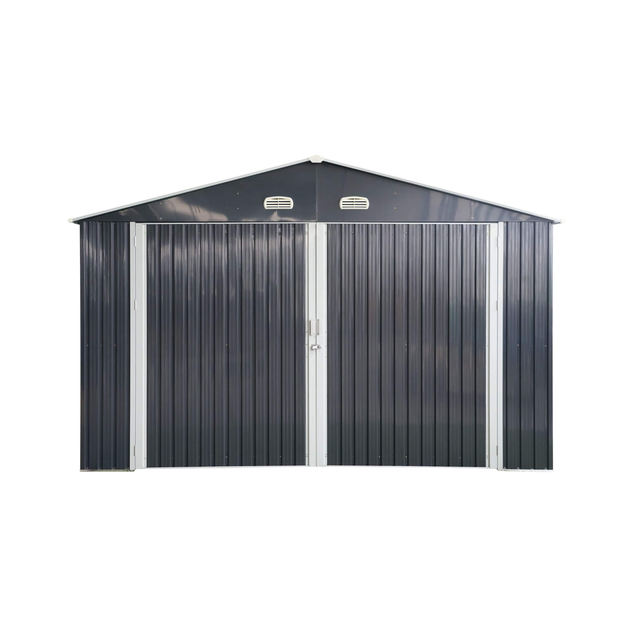 [13x20FT] Alora Large Heavy-Duty Outdoor Metal Storage Shed With Double Doors (SAK65331)