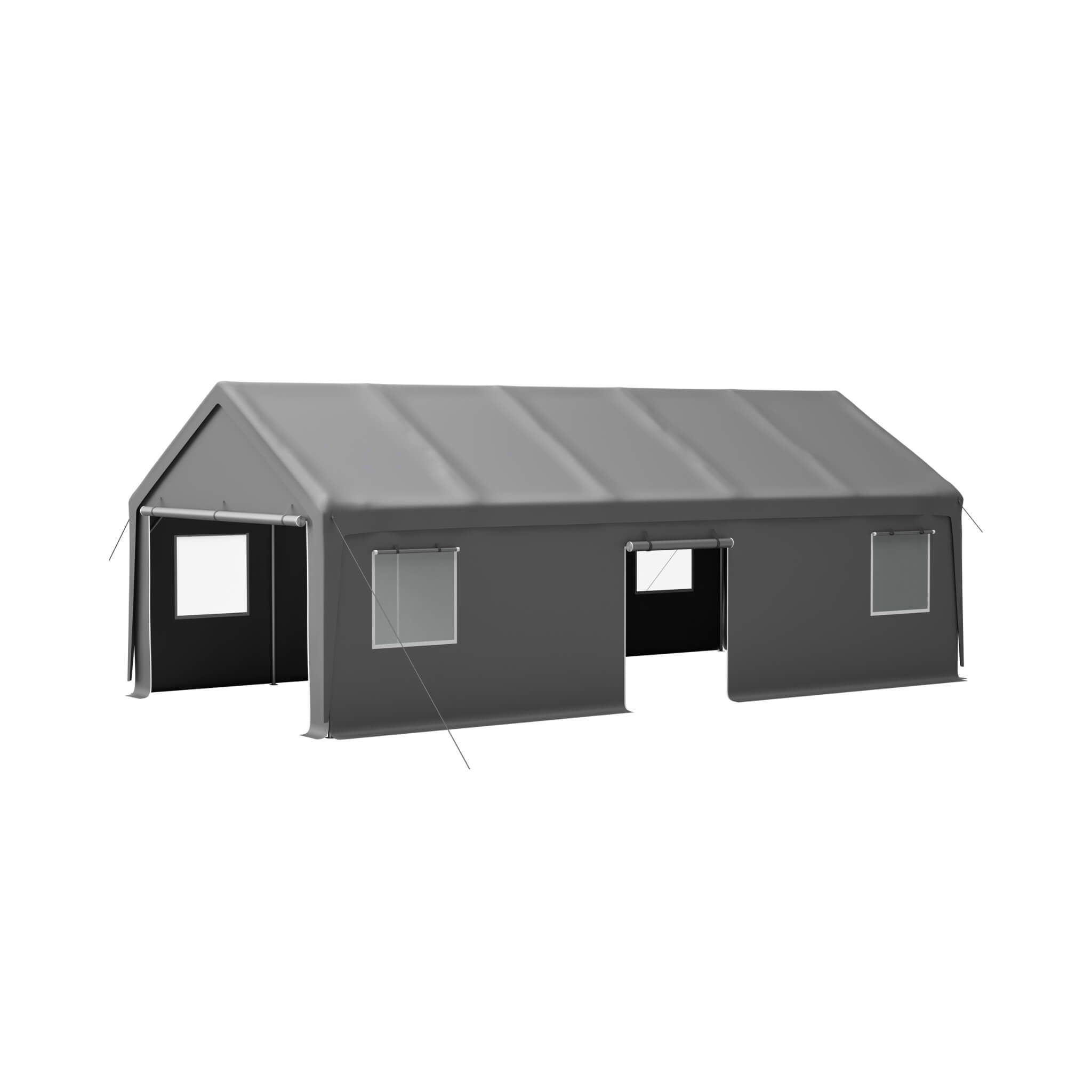 [13X26FT] Alora Heavy-Duty Carport Canopy With Roll-Up Doors And Windows (SAK14975)