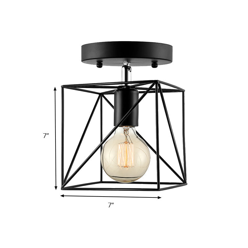 Emersyn Your Space with Exposed Beauty: The Wire Frame Semi-Flush Ceiling Light