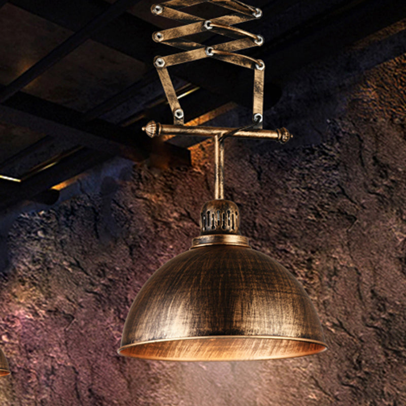 Enhance Your Clothing Store with Industrial Charm: The Bronze Bowl Drop Lamp with Extendable Arm