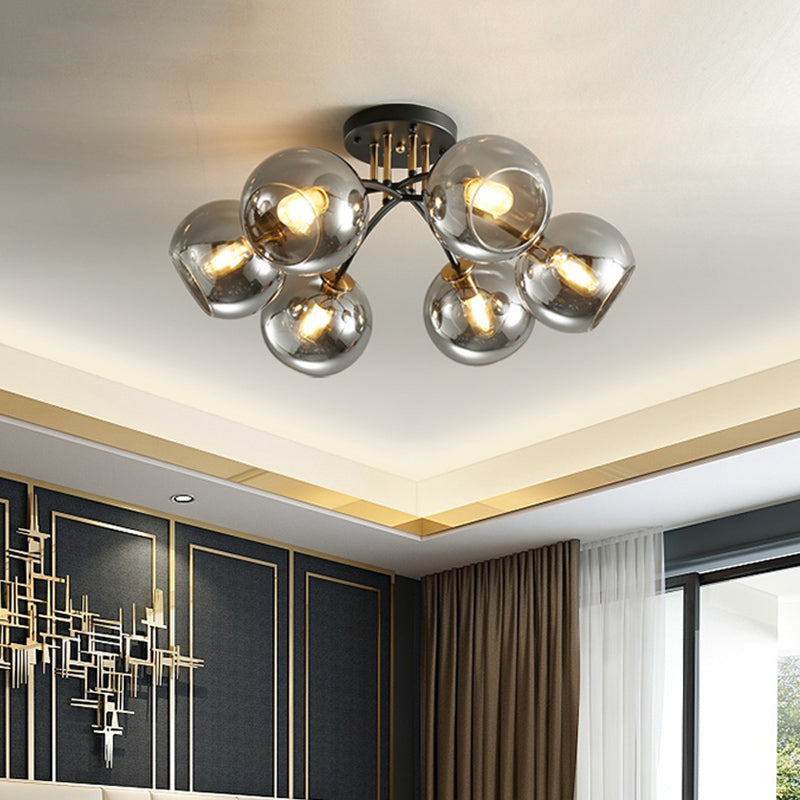 Kate Opulent Glow - 6-Light Semi-Flush Mount Ceiling Light