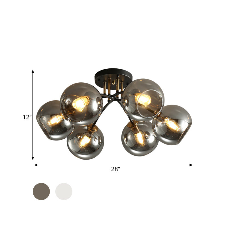 Kate Opulent Glow - 6-Light Semi-Flush Mount Ceiling Light